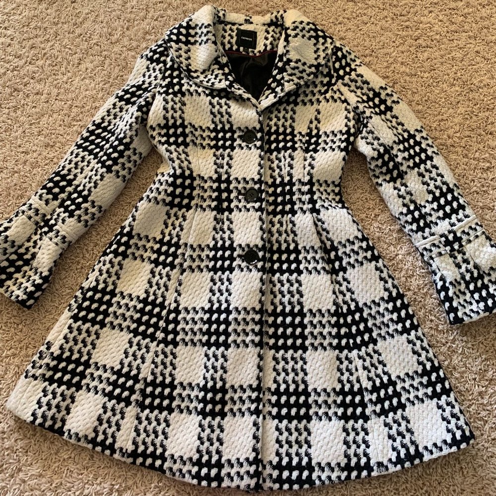 Express "Emily in Paris" Tweed Boucle Coat